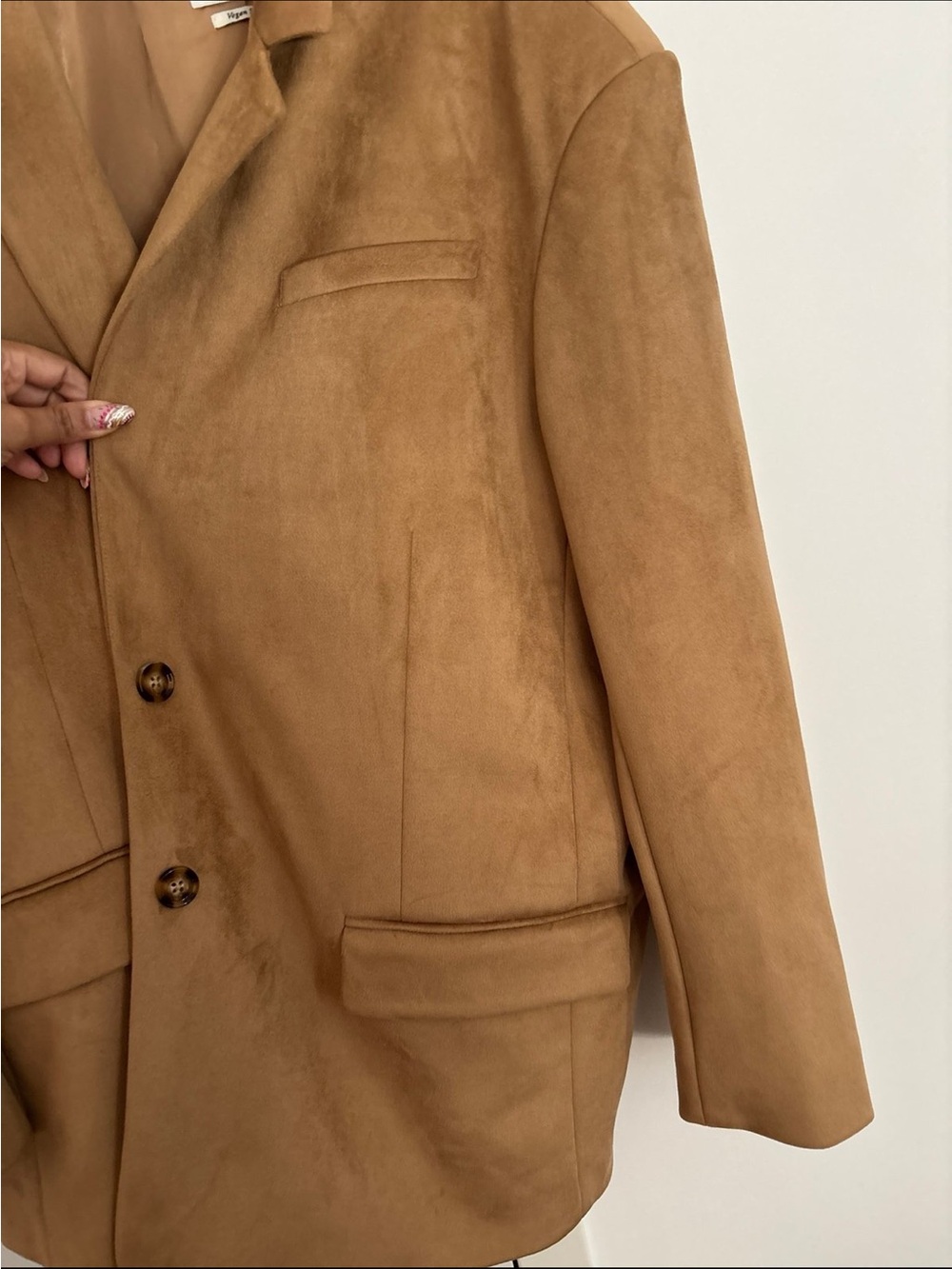 NWT Abercrombie & Fitch Women's Vegan Suede Blazer Sz xl - Picture 4 of 5